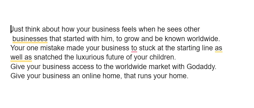 Writing tagline for the web hosting website.